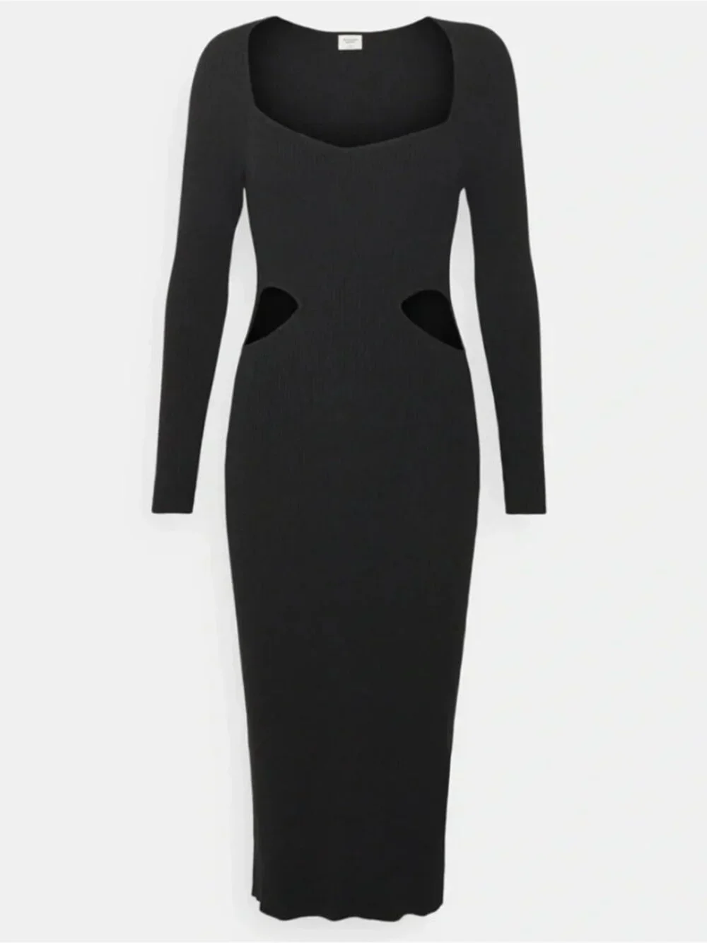 Abercrombie & Fitch Ribbed Knit Cut Out Maxi Dress Women’s Size XL Tall Black Lo